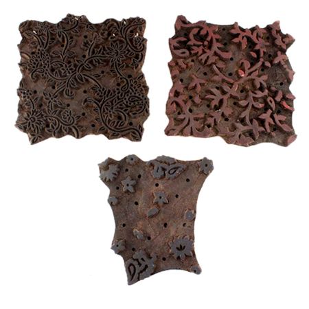 Set of 3 Piece New Mix Wooden Printing Blocks